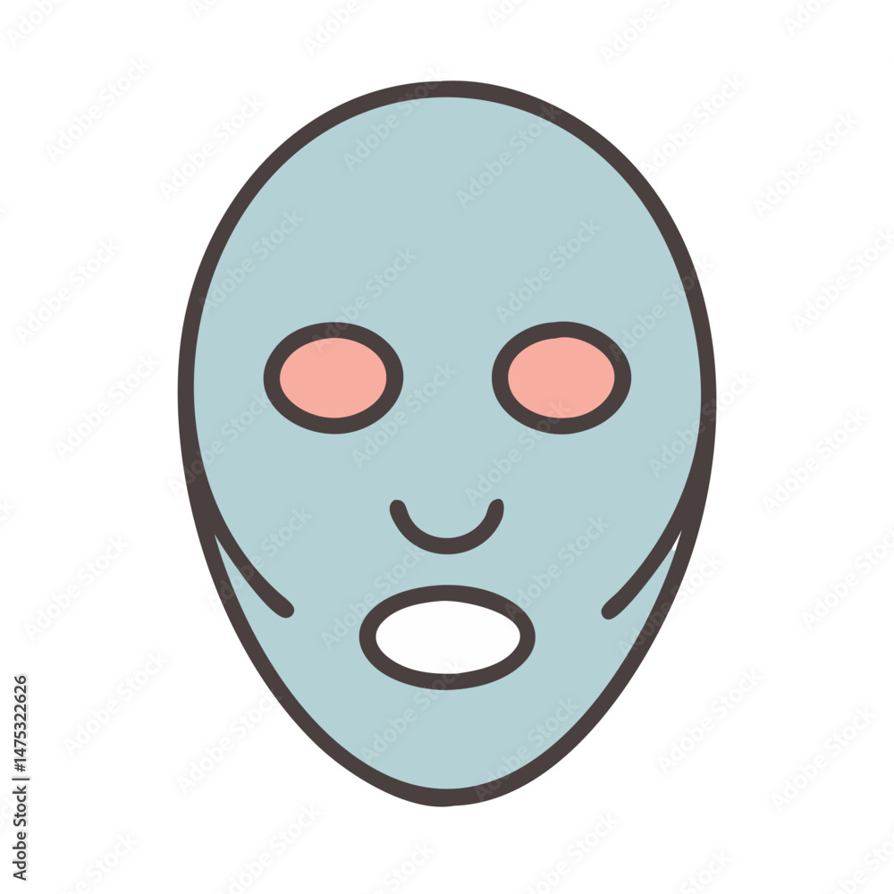 Fototapeta premium Illustration of a facial mask against a black background