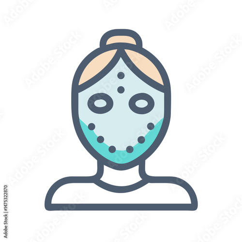 Icon of woman applying facial mask for skincare routine