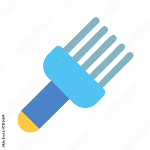 Stylized flat icon of hair dye applicator brush tool