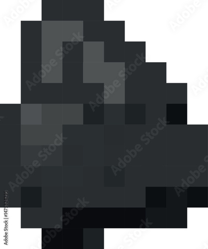 Pixel art coal ore fuel and power resource icon
