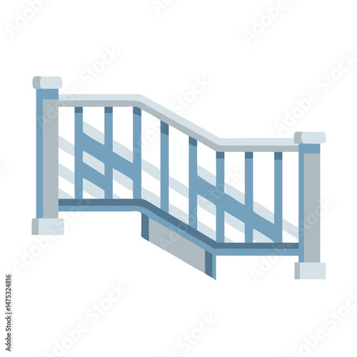 Architectural stairway railing vector isolated on plain background