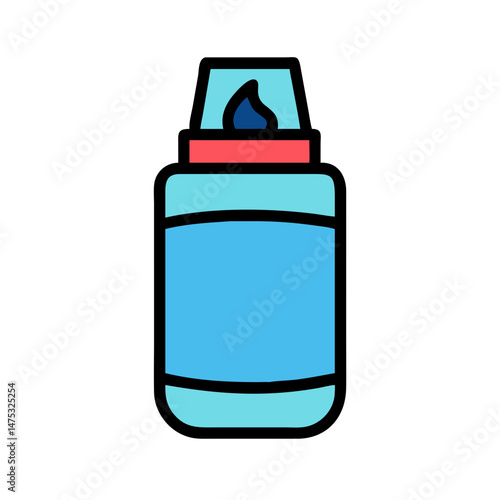 Aromatherapy inhaler bottle icon with flame for essential oils