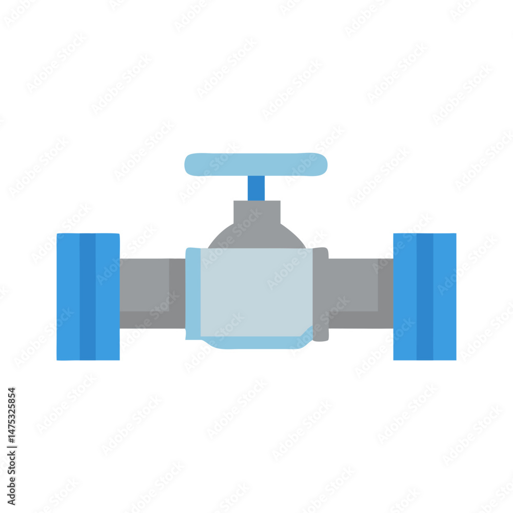 Isolated valve pipe illustration on White Background, flat design Isolated valve pipe illustration on White Background, flat design