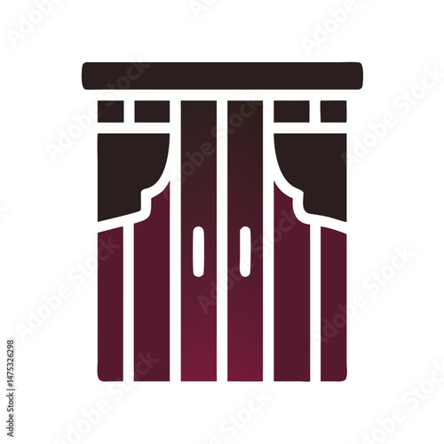 Abstract theatrical curtains and wooden stage vector graphic design