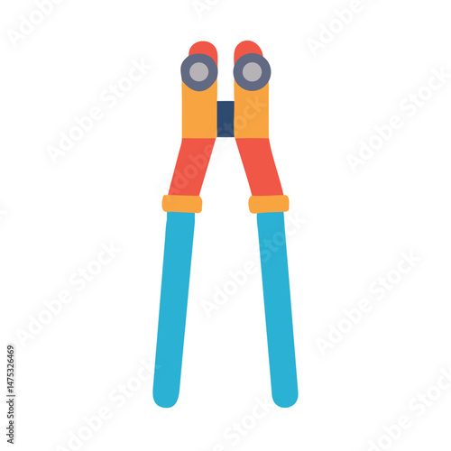 Illustration of pruning shears on plain White Background
