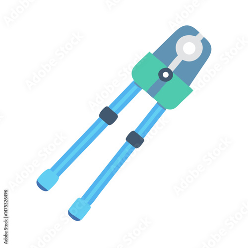 Simple vector graphic of metal cutters on White backdrop
