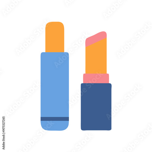 Two lipstick tubes on a dark background illustration
