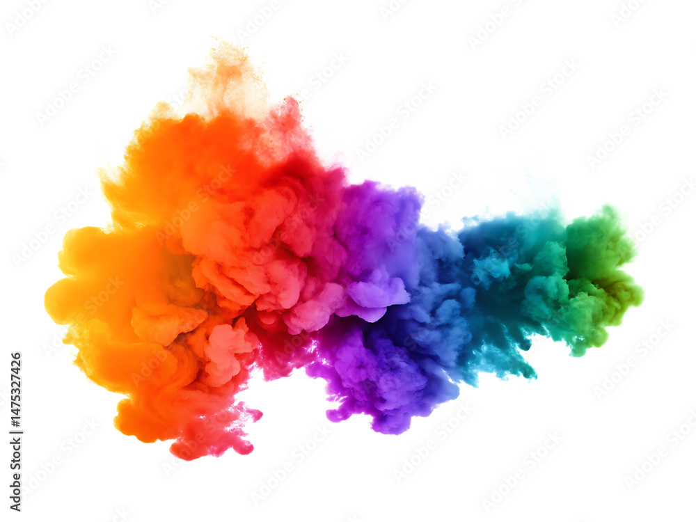 Fototapeta premium A colorful paint explosion isolated on white background PNG