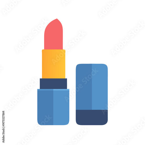 Minimalist lipstick graphic for beauty and cosmetic themes