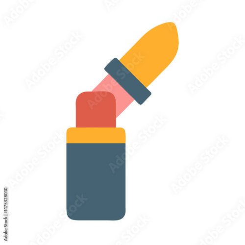 Graphic lipstick illustration on black background for beauty concepts