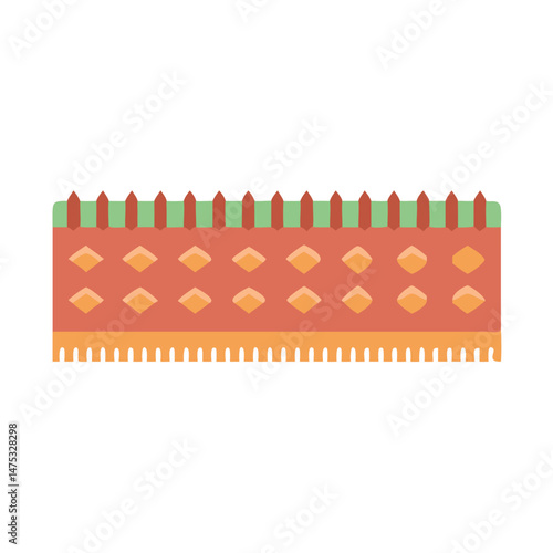 Ornamental graphic wall decor with geometric accents on White