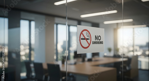 No Smoking Sign in Office Setting