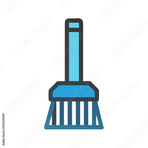 Stylized broom icon against a White Background