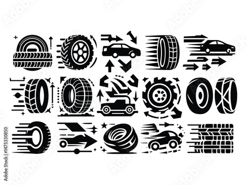 Tire Vector Icon Pack