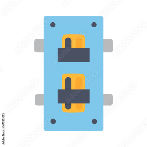 Electrical light switch plate flat design icon illustration