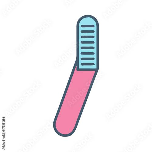 Stylized nail file icon on a clean black background