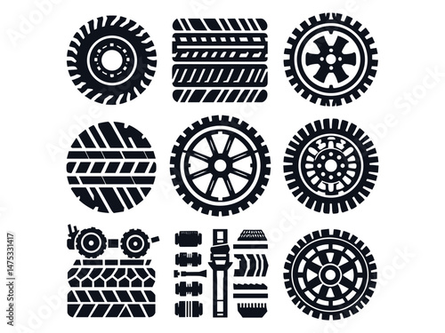 Tire Vector Icon Pack