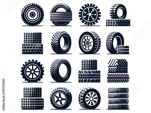 Tire Vector Icon Pack