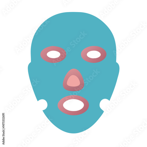 Flat design of a turquoise facial sheet mask concept
