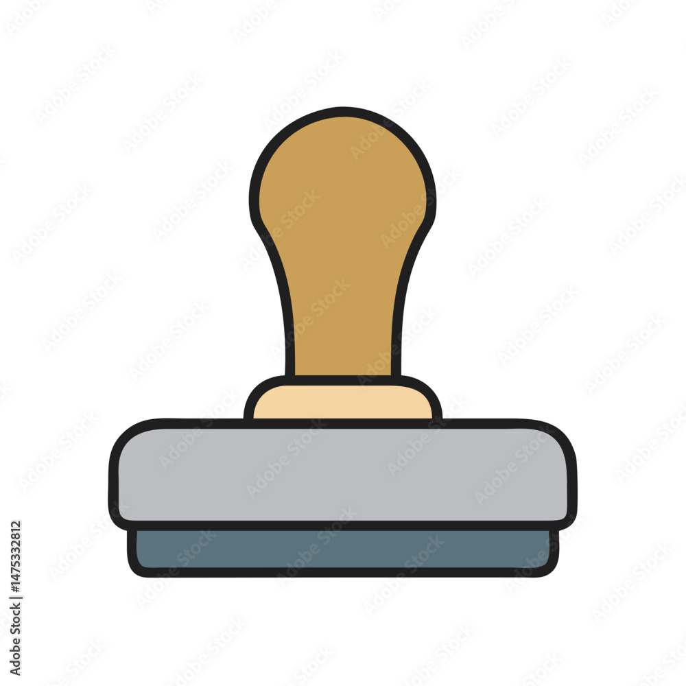 Office stamp icon on White Background in flat style Office stamp icon on White Background in flat style
