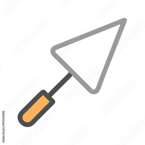 Graphic illustration of a tiling trowel against White Background