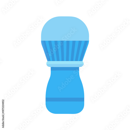 Blue shaving brush isolated on black minimalist vector illustration