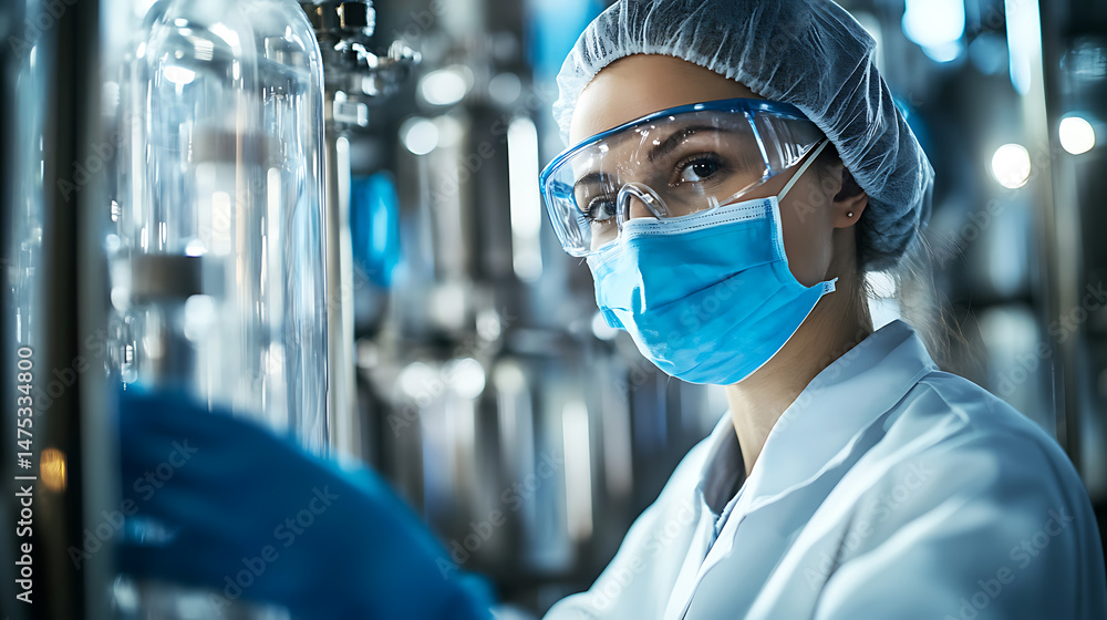 Scientist in Laboratory Wearing Protective Gear Scientist in Laboratory Wearing Protective Gear