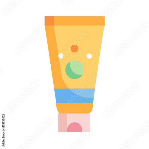 Flat design sunscreen tube perfect for summer vacations