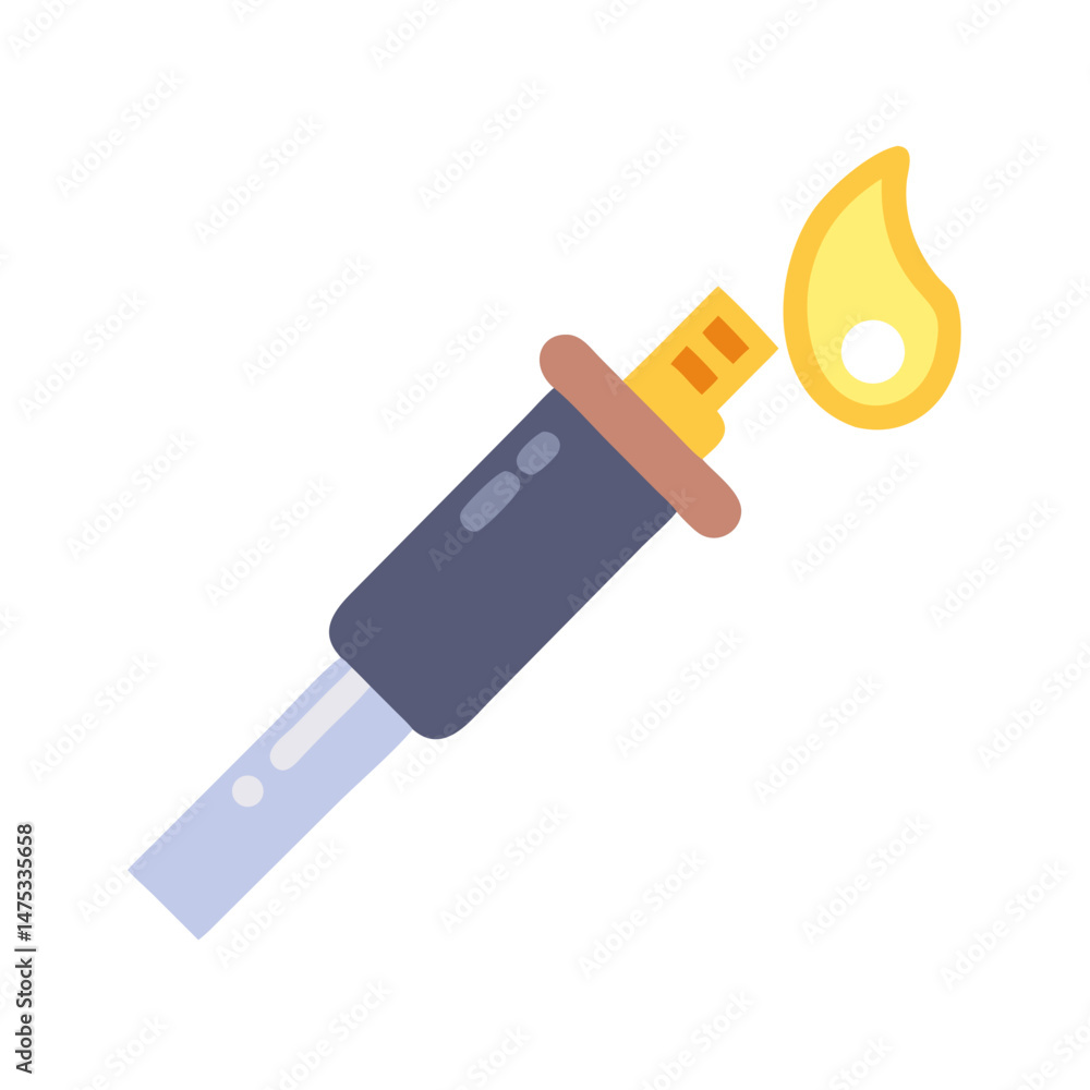 Vector illustration of lighter with flame on White Background Vector illustration of lighter with flame on White Background