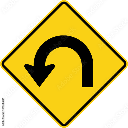 US Warning Sign, Hairpin curve W1-11