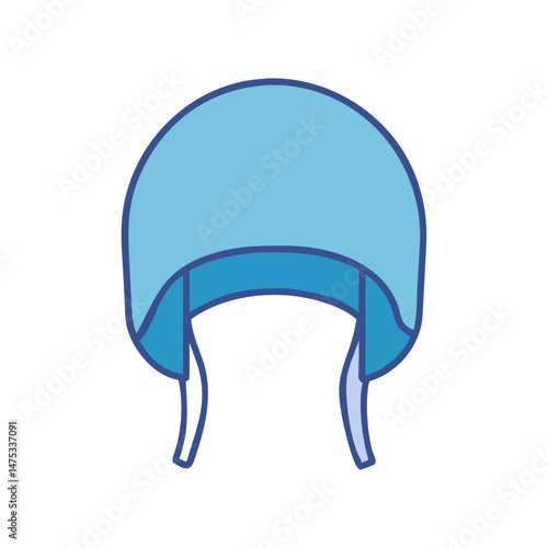 Stylized light blue aviator hat against black background