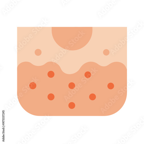 Stylized skin section illustration showing bumps and uneven texture