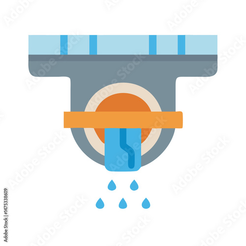 Stylized water purification system or filtration mechanism icon
