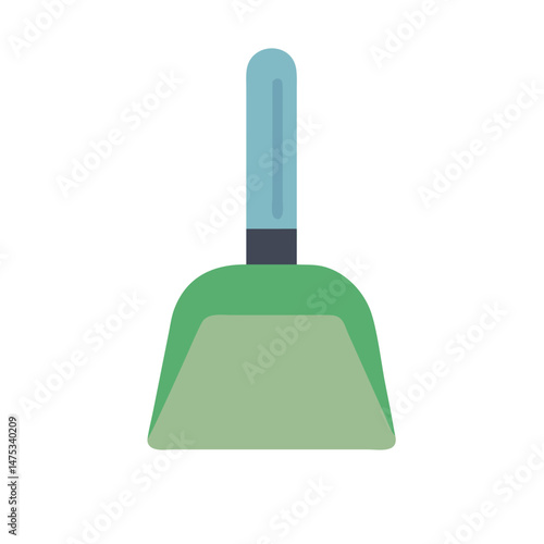 Minimalist dustpan illustration on White Background, cleaning tool graphic