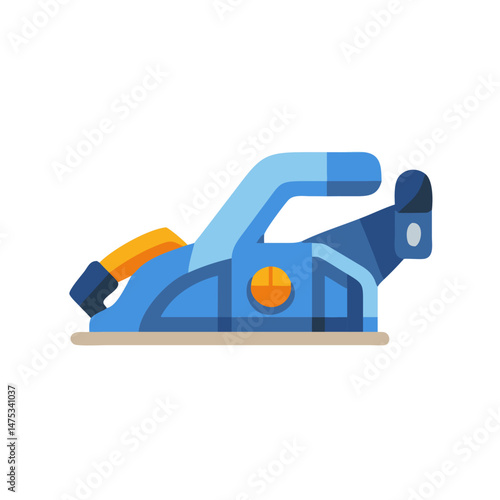 Flat design vector graphic of a carpenter planer tool