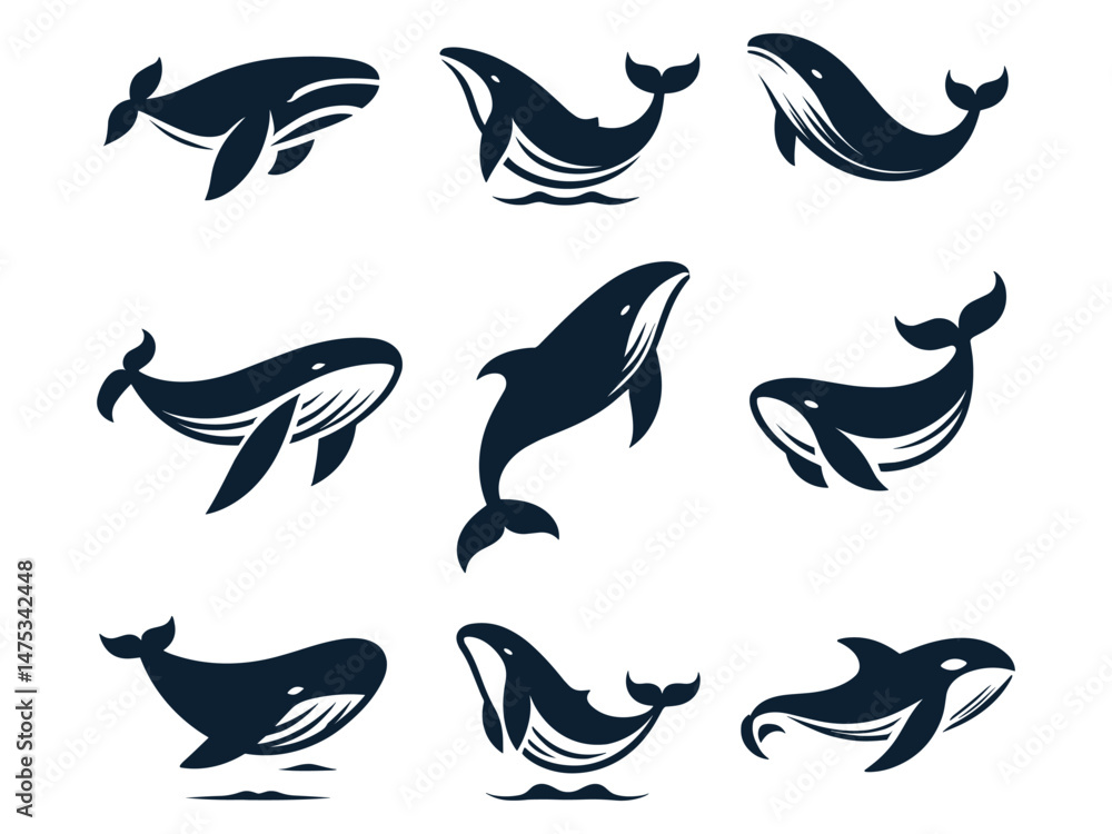 Whale Vector Icon Pack Whale Vector Icon Pack