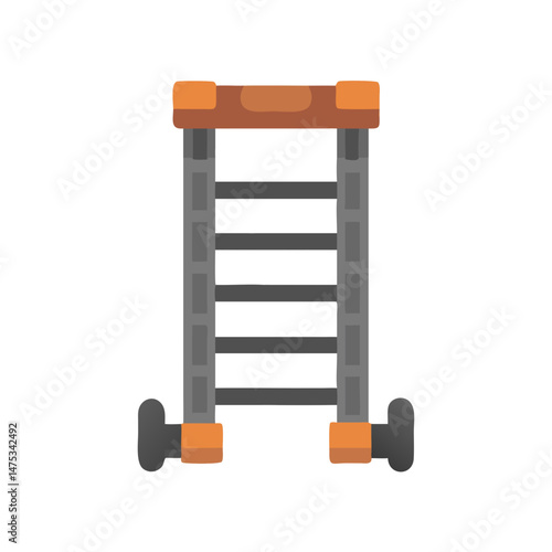Flat design rolling ladder on White Background illustration element