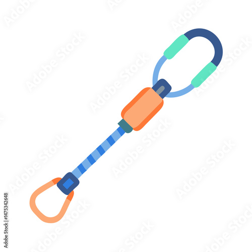 Vector image of climbing quickdraw on a White Background