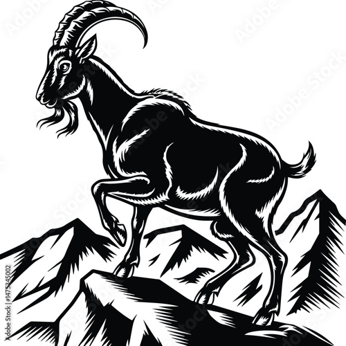 Goat Silhouette Set | Farm Animal Vector Graphics Goat Silhouettes Collection | Livestock, Nature, and Agriculture Icons