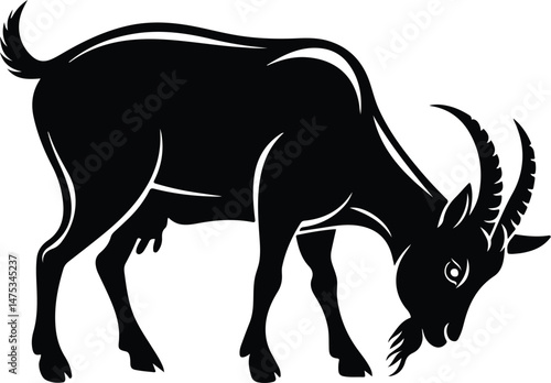 Goat Silhouette Set | Farm Animal Vector Graphics Goat Silhouettes Collection | Livestock, Nature, and Agriculture Icons