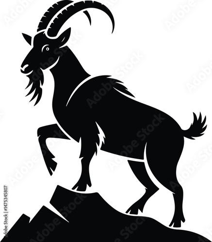 Goat Silhouette Set | Farm Animal Vector Graphics Goat Silhouettes Collection | Livestock, Nature, and Agriculture Icons