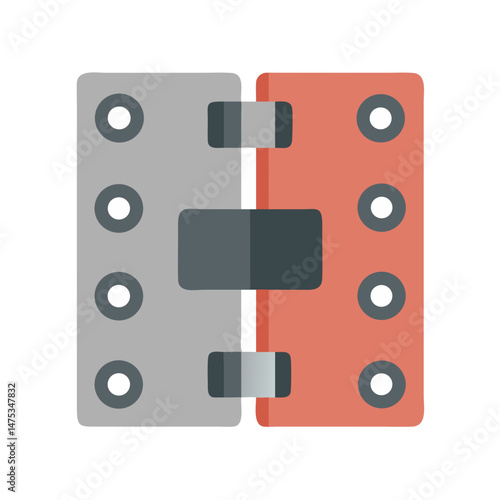 Colorful cartoon style hinge on White Background depiction