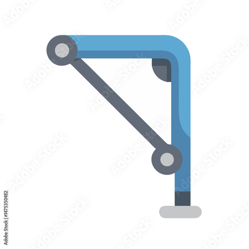 Blue and gray construction support structure isolated on White Background