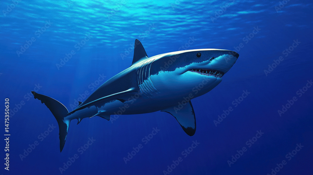 Fototapeta premium Great white shark underwater wildlife