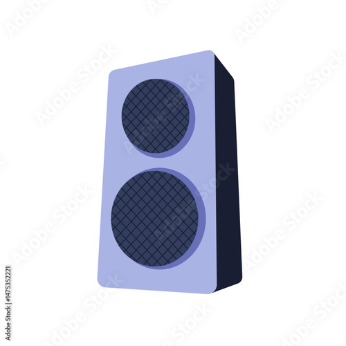 Column loud speaker icon. Full Bass Speaker. Flat vector illustration isolated on white background.