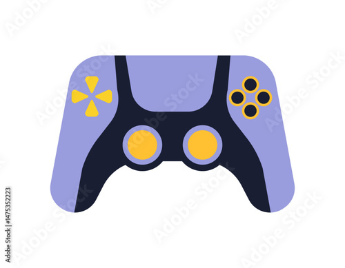 Console game controller icon. Videogame joysticks isolated on white background. Technology object concept. Flat vector illustration.