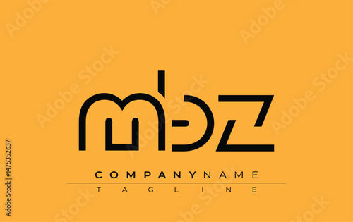 MBZ abstract letter design. Modern Business Logo Design With Abstract Typography and Contemporary Style