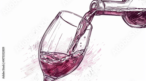 sketch of a bottle of champagne. vector illustration.