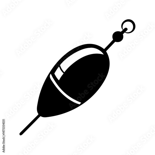 Black and White Image of a Fishing Float Bobber and Connector