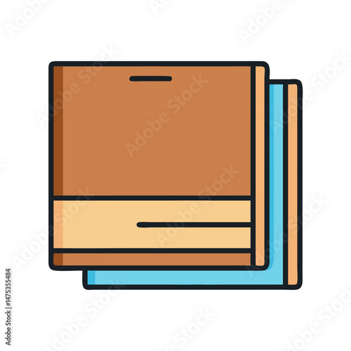 Stack of towels in flat color vector illustration style